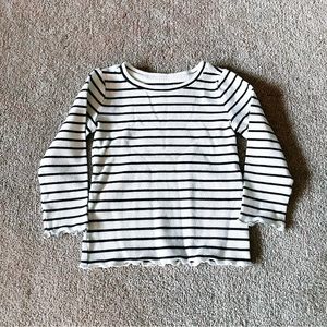 18-24M Blue + White Striped Ribbed Shirt by Gymboree